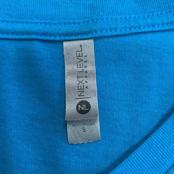 Sorority Panhellenic Recruitment V-Neck T-Shirt Short Sleeve Turquoise Sz Small - Picture 5 of 9